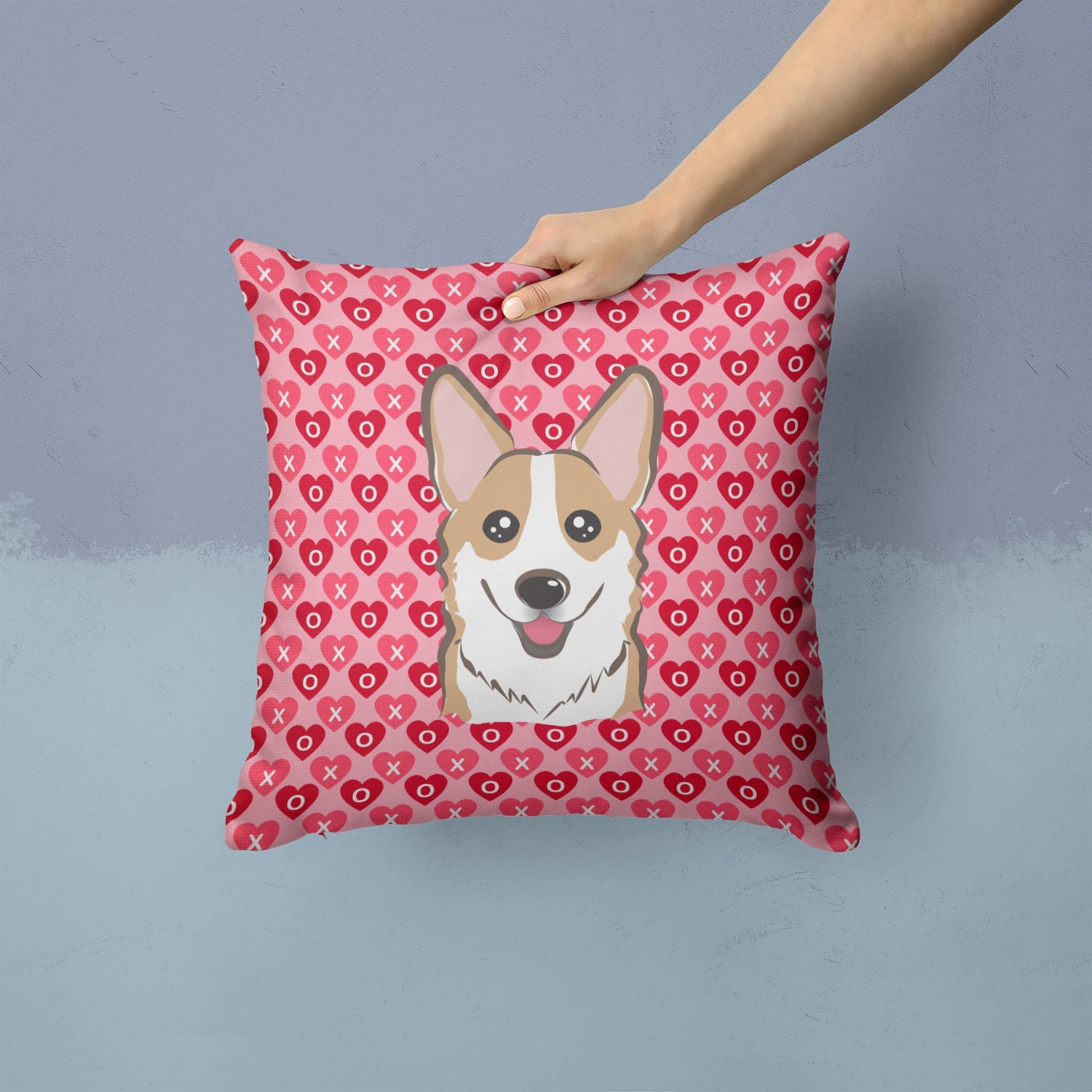 Sable Corgi Decorative Throw Pillow 14x14 Indoor Outdoor Accent Cushion, Fabric Cover with Insert for Sofa, Bed, Porch & Living Room