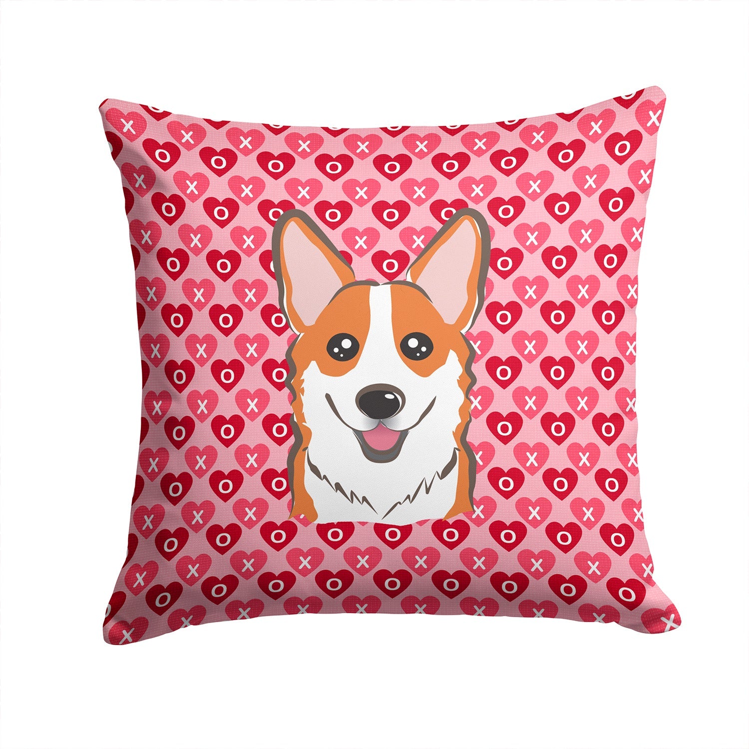 Red Corgi Decorative Throw Pillow 14x14 Indoor Outdoor Accent Cushion, Fabric Cover with Insert for Sofa, Bed, Porch & Living Room