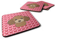 Chocolate Brown Poodle Foam Coasters Set of 4 Cup Coasters for Indoor Outdoor, Tabletop Protection, Anti Slip, Mouse pad Material