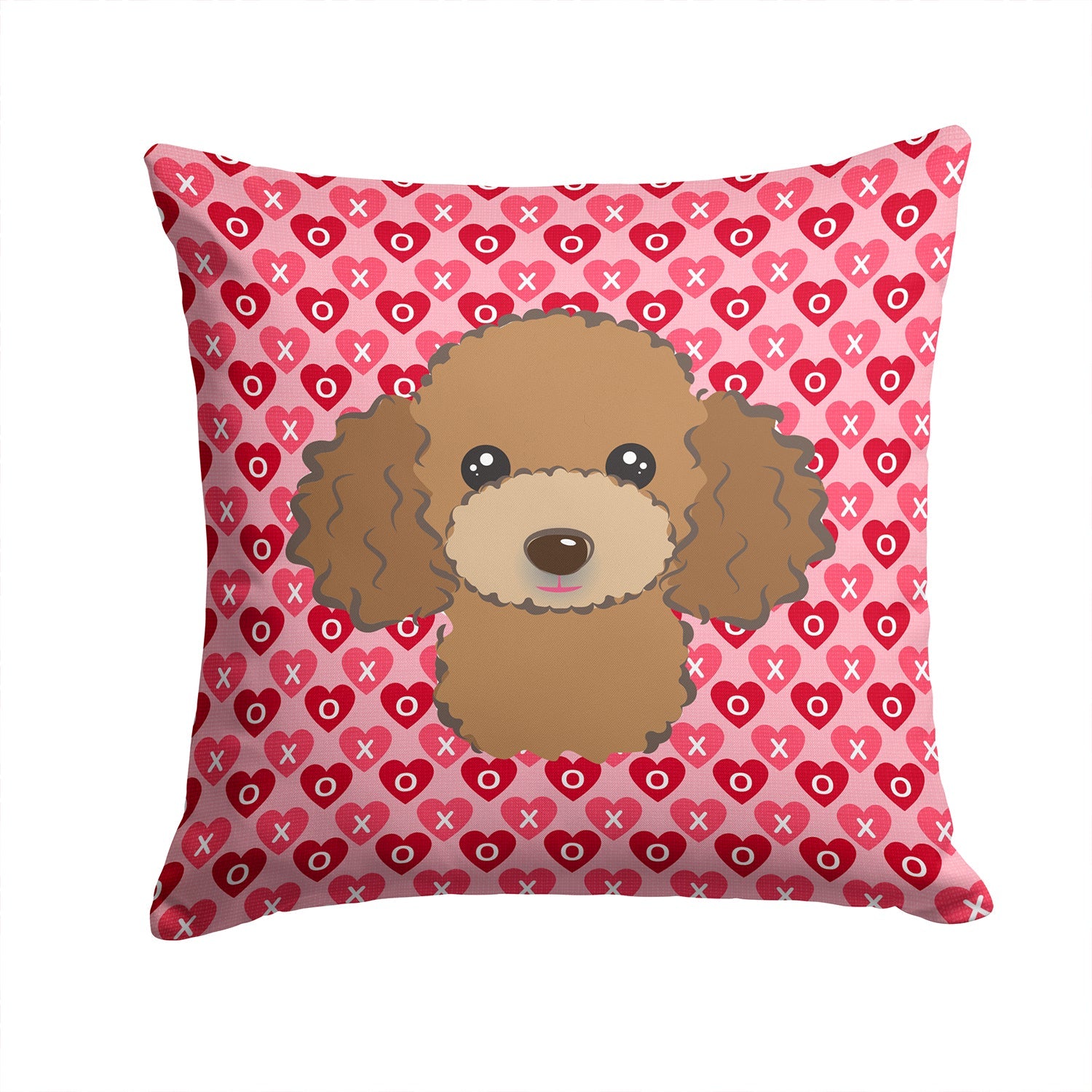 Chocolate Brown Poodle Decorative Throw Pillow 14x14 Indoor Outdoor Accent Cushion, Fabric Cover with Insert for Sofa, Bed, Porch & Living Room