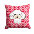 White Poodle Decorative Throw Pillow 14x14 Indoor Outdoor Accent Cushion, Fabric Cover with Insert for Sofa, Bed, Porch & Living Room