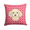 Buff Poodle Decorative Throw Pillow 14x14 Indoor Outdoor Accent Cushion, Fabric Cover with Insert for Sofa, Bed, Porch & Living Room