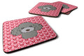 Silver Gray Poodle Foam Coasters Set of 4 Cup Coasters for Indoor Outdoor, Tabletop Protection, Anti Slip, Mouse pad Material