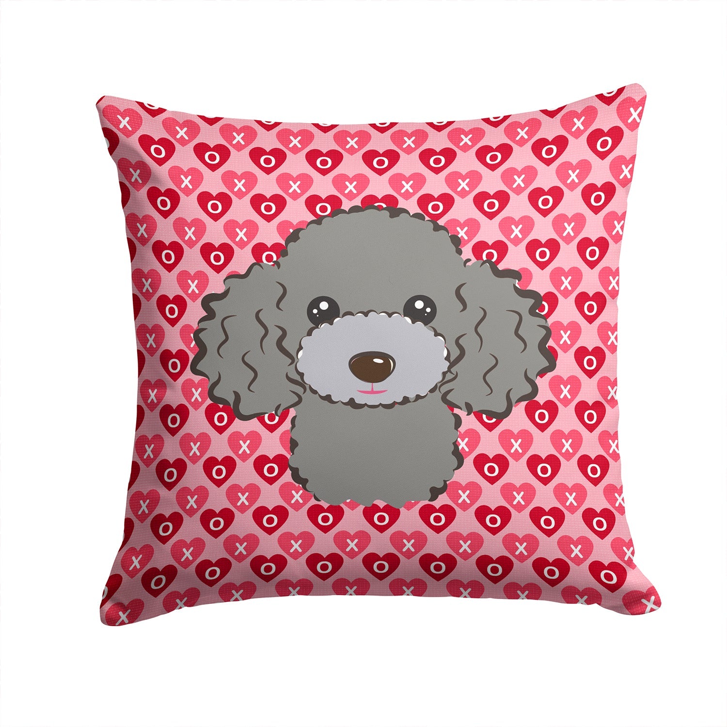 Silver Gray Poodle Decorative Throw Pillow 14x14 Indoor Outdoor Accent Cushion, Fabric Cover with Insert for Sofa, Bed, Porch & Living Room