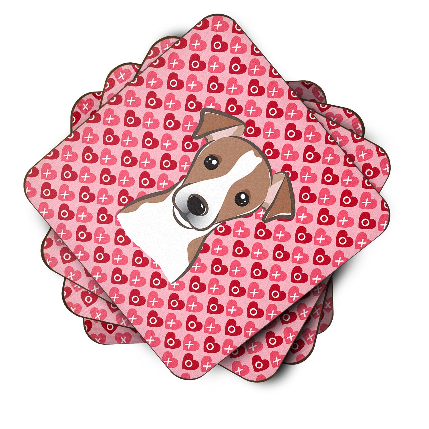Jack Russell Terrier Foam Coasters Set of 4 Cup Coasters for Indoor Outdoor, Tabletop Protection, Anti Slip, Mouse pad Material