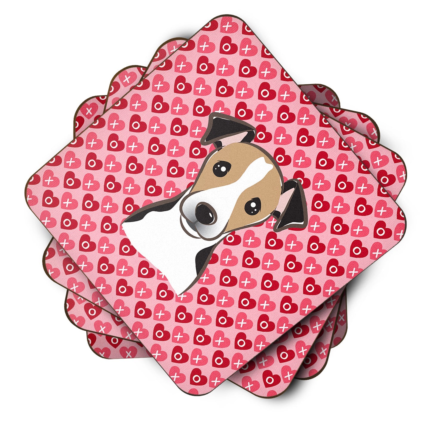Jack Russell Terrier Foam Coasters Set of 4 Cup Coasters for Indoor Outdoor, Tabletop Protection, Anti Slip, Mouse pad Material