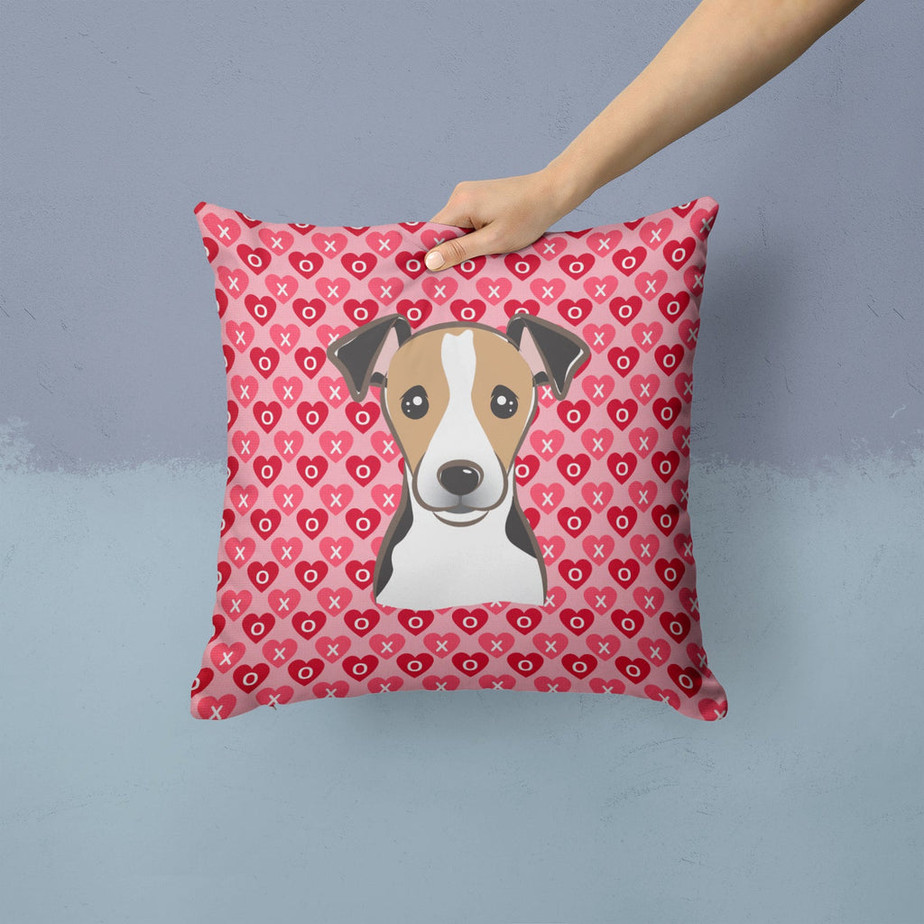 Jack Russell Terrier Decorative Throw Pillow 14x14 Indoor Outdoor Accent Cushion, Fabric Cover with Insert for Sofa, Bed, Porch & Living Room
