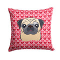 Fawn Pug Decorative Throw Pillow 14x14 Indoor Outdoor Accent Cushion, Fabric Cover with Insert for Sofa, Bed, Porch & Living Room