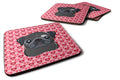 Black Pug Foam Coasters Set of 4 Cup Coasters for Indoor Outdoor, Tabletop Protection, Anti Slip, Mouse pad Material