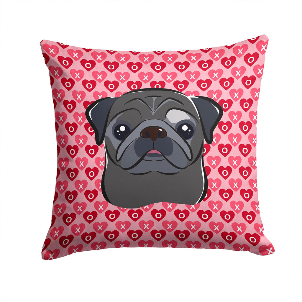 Black Pug Decorative Throw Pillow 14x14 Indoor Outdoor Accent Cushion, Fabric Cover with Insert for Sofa, Bed, Porch & Living Room