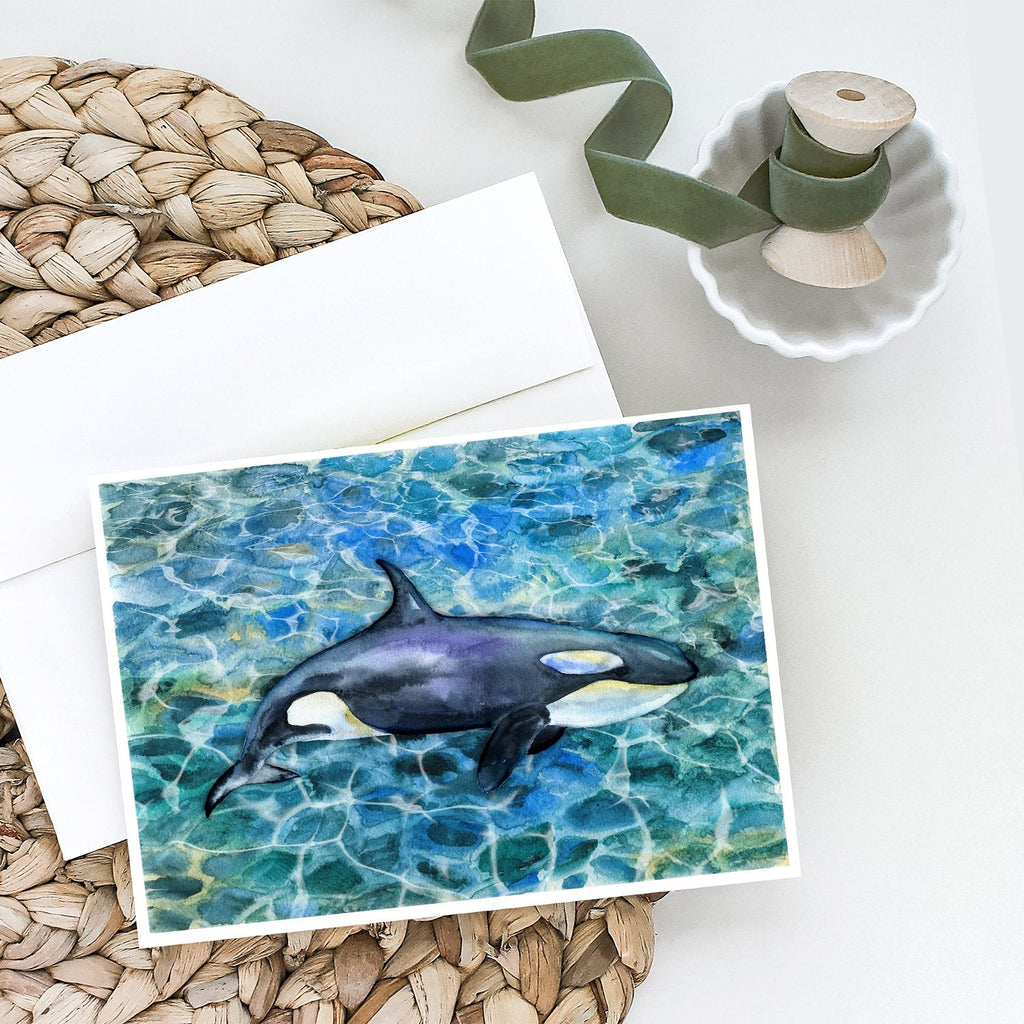 Killer Whale Orca Greeting Cards Pack of 8 Blank Cards with Envelopes Whimsical A7 Size 5x7