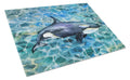 Killer Whale Orca Cutting Board Tempered Glass Kitchen Cutting Surface, Heat Resistant Chopping, Non-Slip Feet, Food Prep & Serving