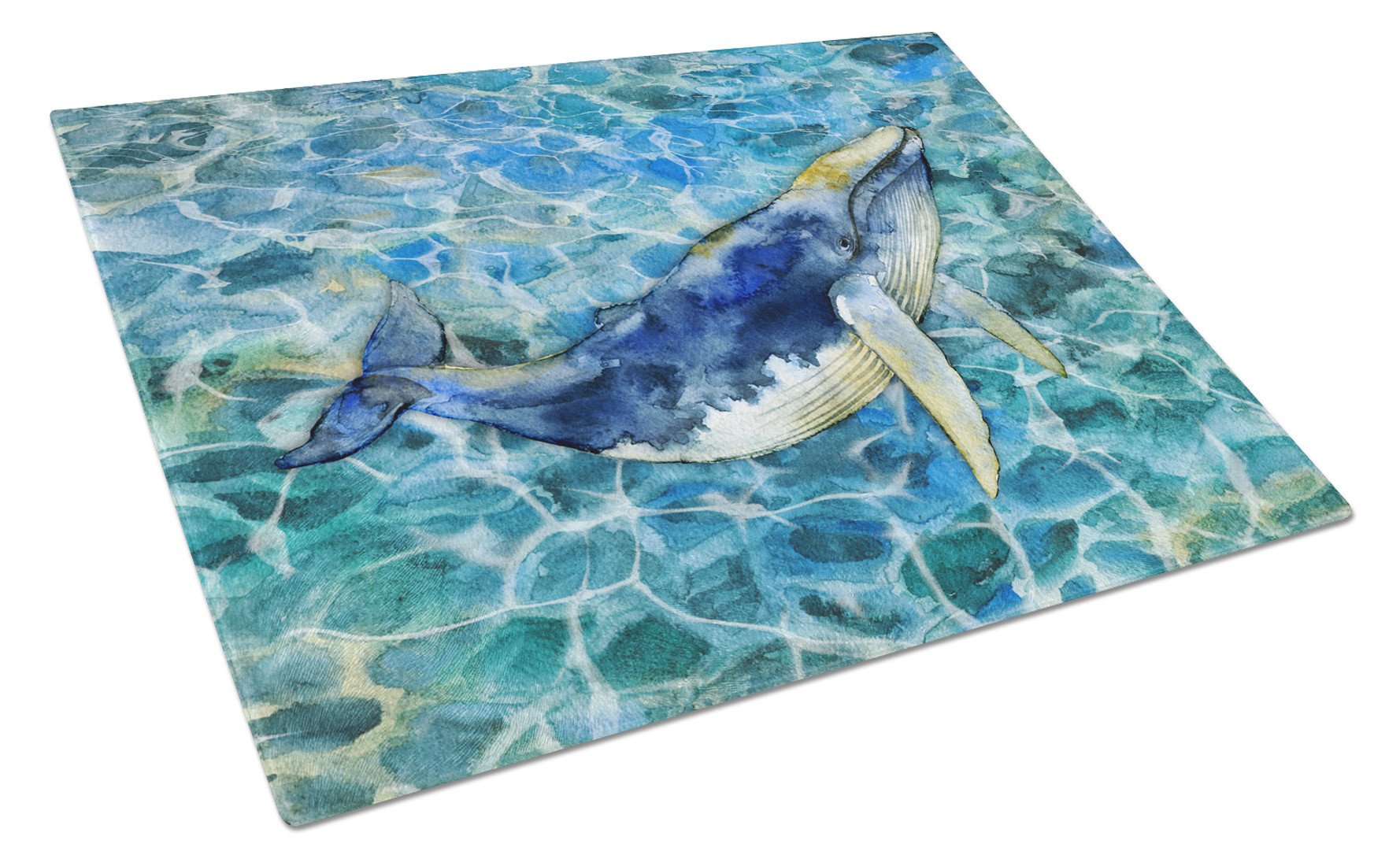 Humpback Whale Cutting Board Tempered Glass Kitchen Cutting Surface, Heat Resistant Chopping, Non-Slip Feet, Food Prep & Serving