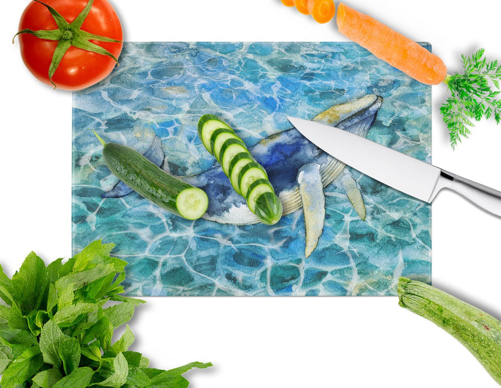 Humpback Whale Cutting Board Tempered Glass Kitchen Cutting Surface, Heat Resistant Chopping, Non-Slip Feet, Food Prep & Serving