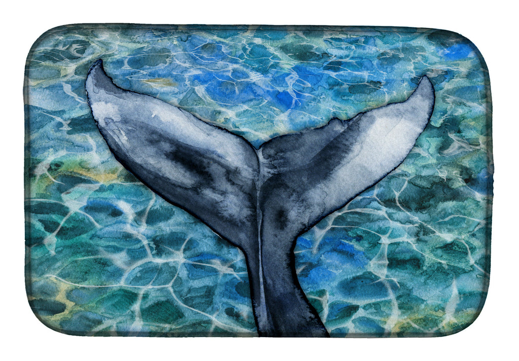 Whale Tail Dish Drying Mat Absorbent Dish Drying Mat Pad for Kitchen Counter Dish Drainer Mat for Countertop, 14 x 21", Multicolor