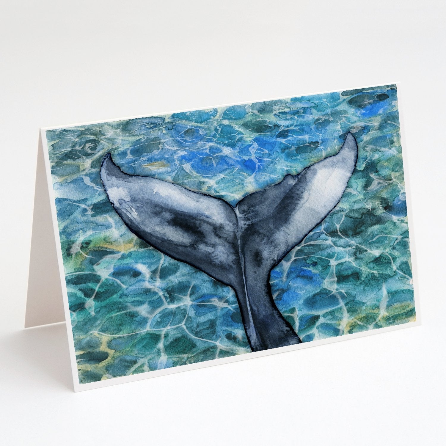 Whale Tail Greeting Cards Pack of 8 Blank Cards with Envelopes Whimsical A7 Size 5x7