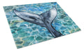 Whale Tail Cutting Board Tempered Glass Kitchen Cutting Surface, Heat Resistant Chopping, Non-Slip Feet, Food Prep & Serving