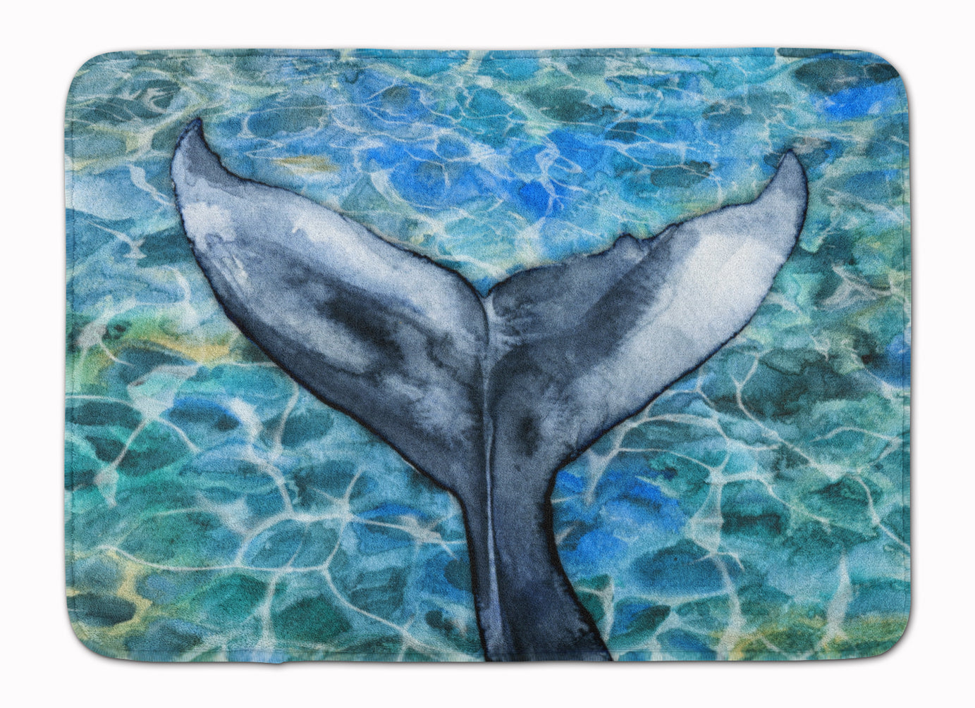 Whale Tail Memory Foam Kitchen Mat Machine Washable Anti-Fatigue Cushion Comfort Bath or Kitchen Rug