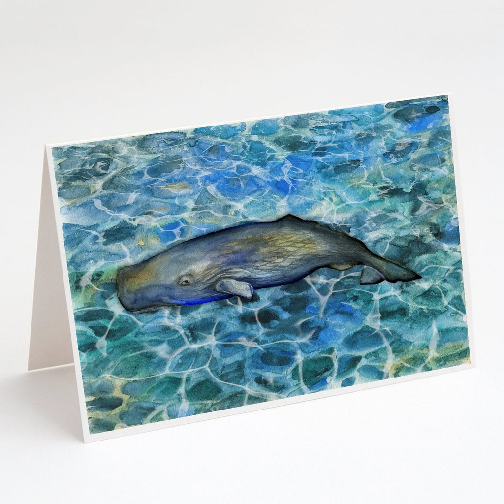 Sperm Whale Cachalot Greeting Cards Pack of 8 Blank Cards with Envelopes Whimsical A7 Size 5x7