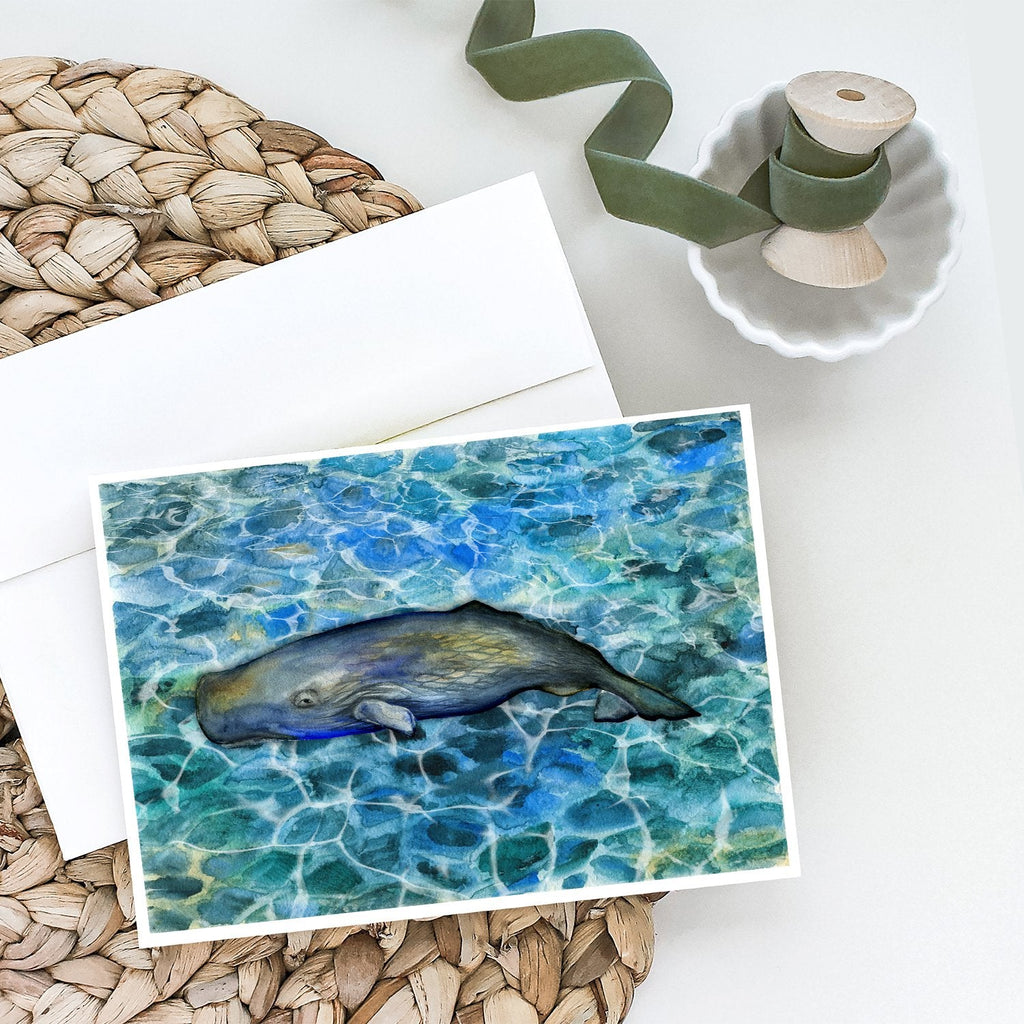 Sperm Whale Cachalot Greeting Cards Pack of 8 Blank Cards with Envelopes Whimsical A7 Size 5x7