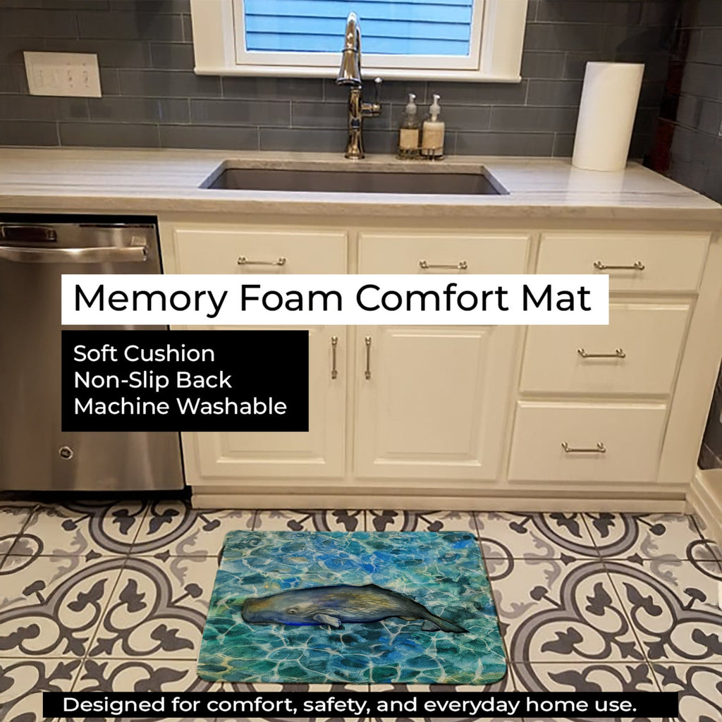 Sperm Whale Cachalot Memory Foam Kitchen Mat Machine Washable Anti-Fatigue Cushion Comfort Bath or Kitchen Rug