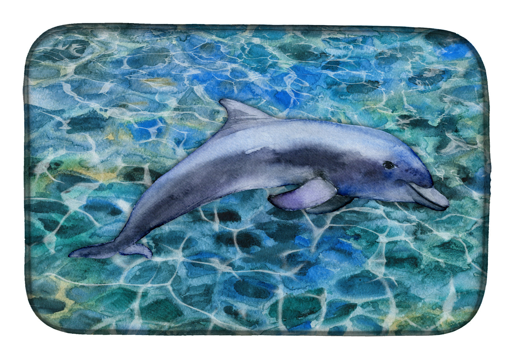 Dolphin Dish Drying Mat Absorbent Dish Drying Mat Pad for Kitchen Counter Dish Drainer Mat for Countertop, 14 x 21", Multicolor