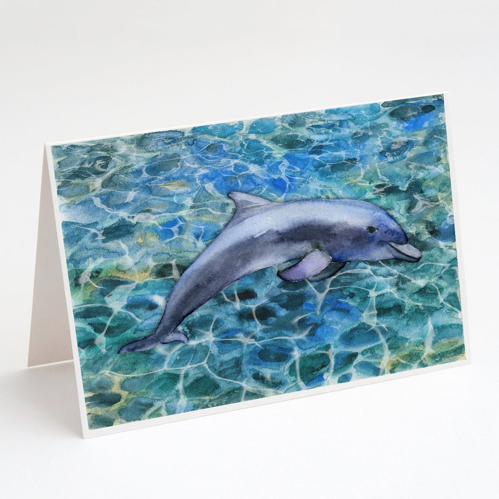 Dolphin Greeting Cards Pack of 8 Blank Cards with Envelopes Whimsical A7 Size 5x7