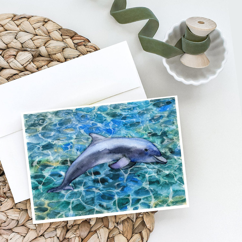 Dolphin Greeting Cards Pack of 8 Blank Cards with Envelopes Whimsical A7 Size 5x7