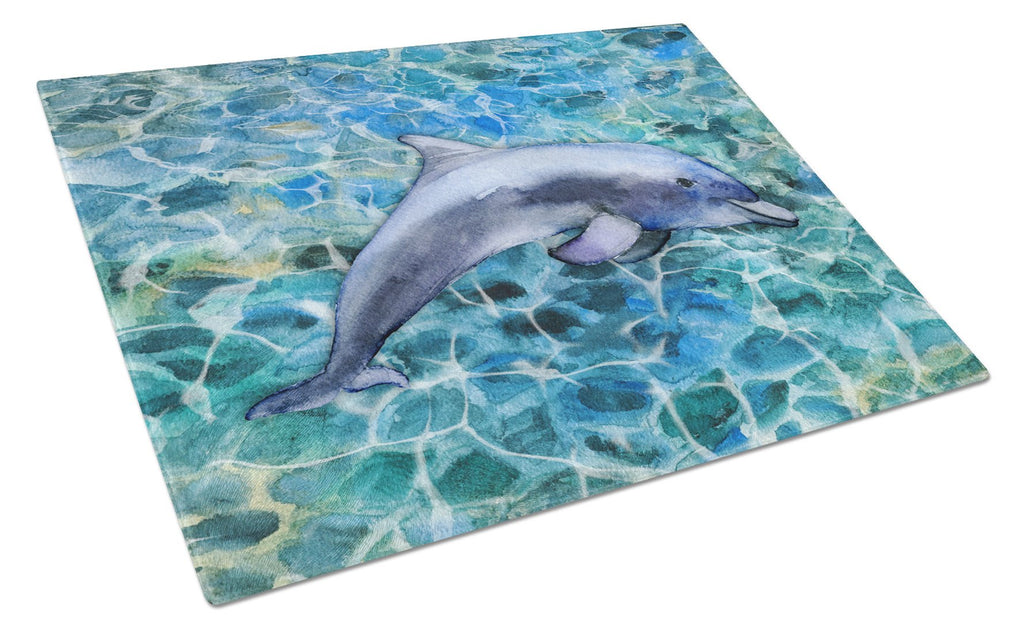 Dolphin Cutting Board Tempered Glass Kitchen Cutting Surface, Heat Resistant Chopping, Non-Slip Feet, Food Prep & Serving