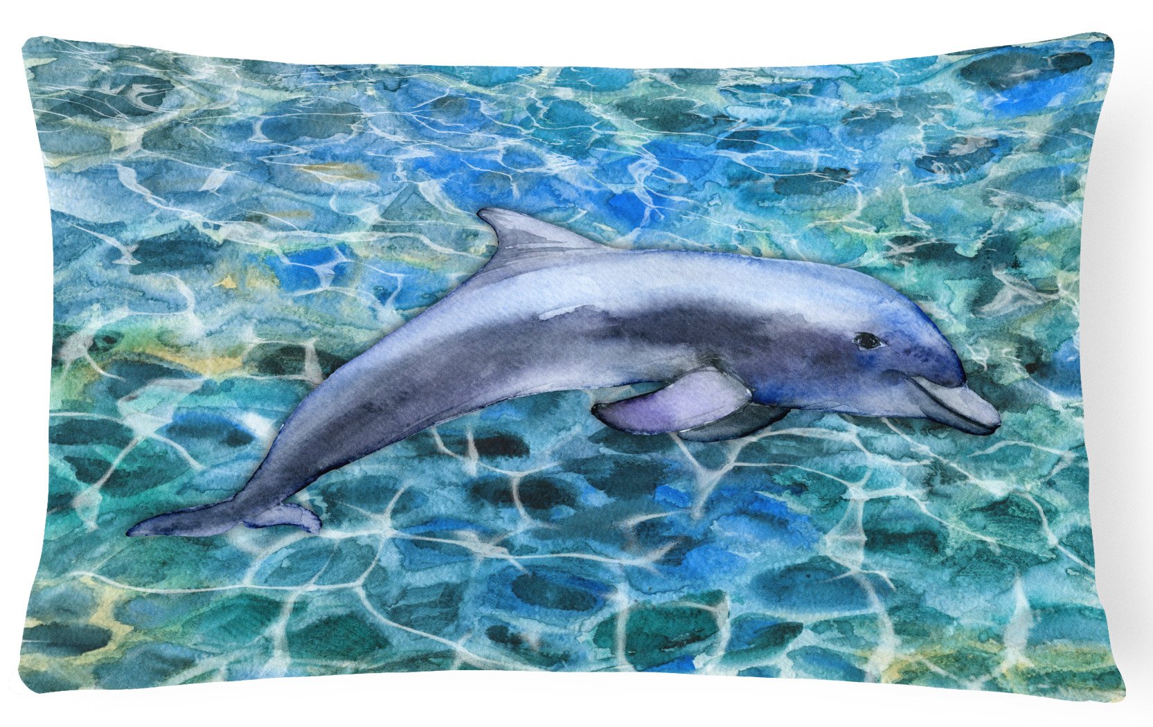 Dolphin Decorative Throw Pillow 12x16 Indoor Outdoor Accent Cushion, Fabric Cover with Insert for Sofa, Bed, Porch & Living Room
