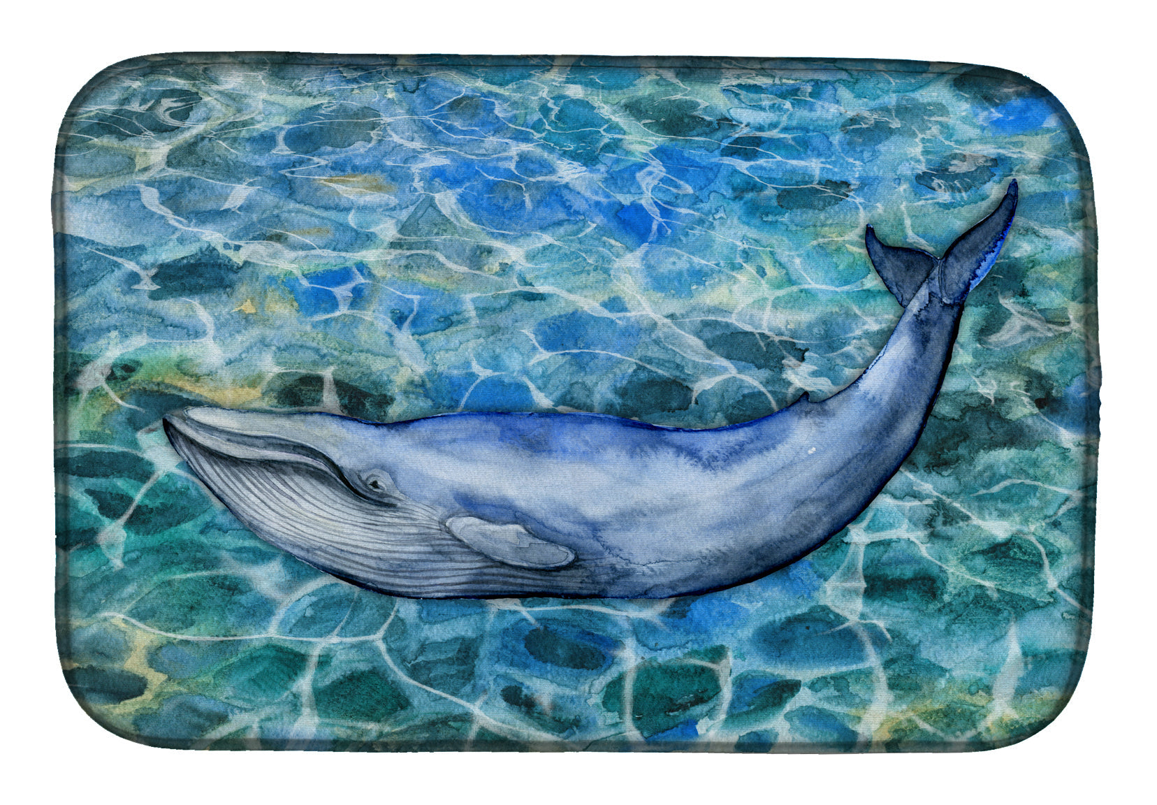Humpback Whale Dish Drying Mat Absorbent Dish Drying Mat Pad for Kitchen Counter Dish Drainer Mat for Countertop, 14 x 21", Multicolor