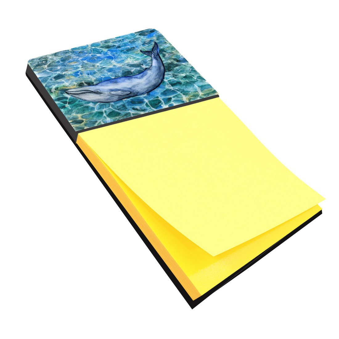 Humpback Whale Watercolor Sticky Note Holder Refillable Dispenser Desk Accessory 3x3 Pad Gift