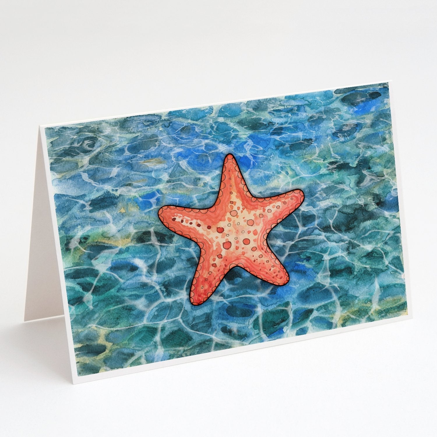 Starfish Greeting Cards Pack of 8 Blank Cards with Envelopes Whimsical A7 Size 5x7