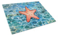 Starfish Cutting Board Tempered Glass Kitchen Cutting Surface, Heat Resistant Chopping, Non-Slip Feet, Food Prep & Serving