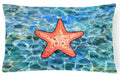 Starfish Decorative Throw Pillow 12x16 Indoor Outdoor Accent Cushion, Fabric Cover with Insert for Sofa, Bed, Porch & Living Room