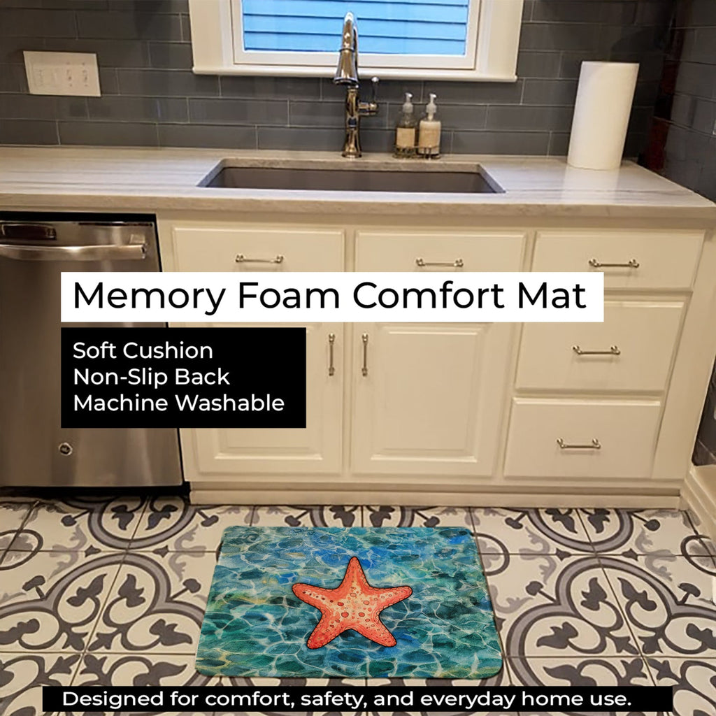 Starfish Memory Foam Kitchen Mat Machine Washable Anti-Fatigue Cushion Comfort Bath or Kitchen Rug