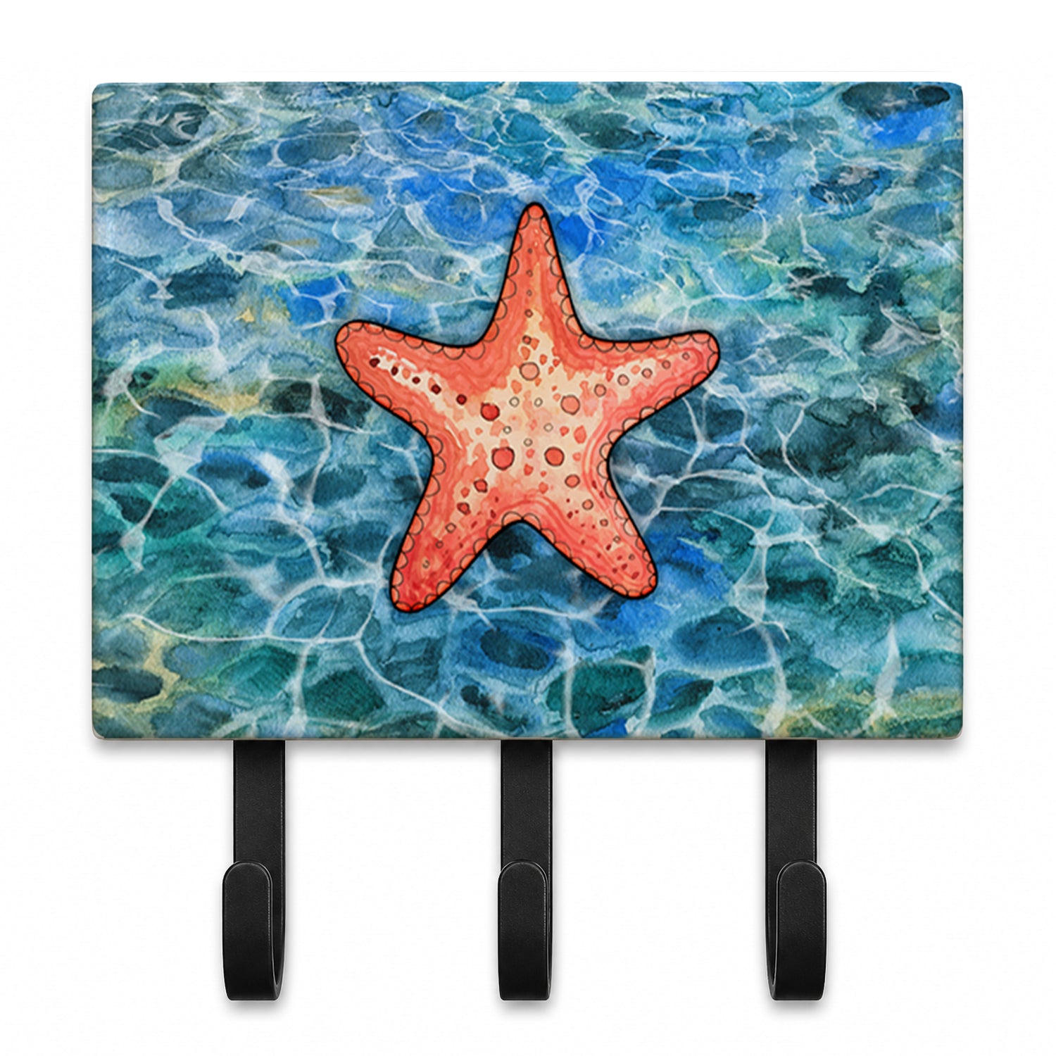 Starfish Leash or Key Holder Wall Hooks, Coat Rack Wall Mount, for Hanging Keys, Towels, Aprons, Leashes