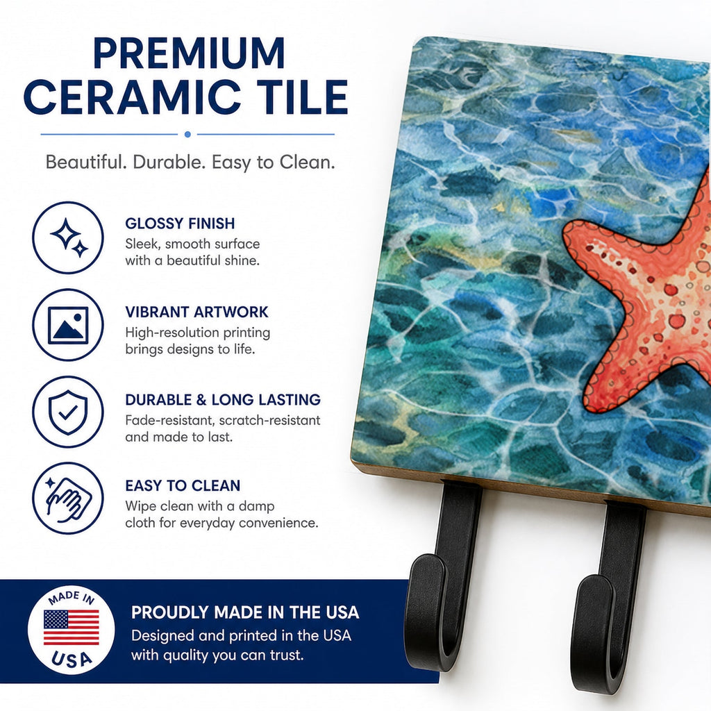 Starfish Leash or Key Holder Wall Hooks, Coat Rack Wall Mount, for Hanging Keys, Towels, Aprons, Leashes