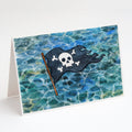 Pirate Flag Greeting Cards Pack of 8 Blank Cards with Envelopes Whimsical A7 Size 5x7