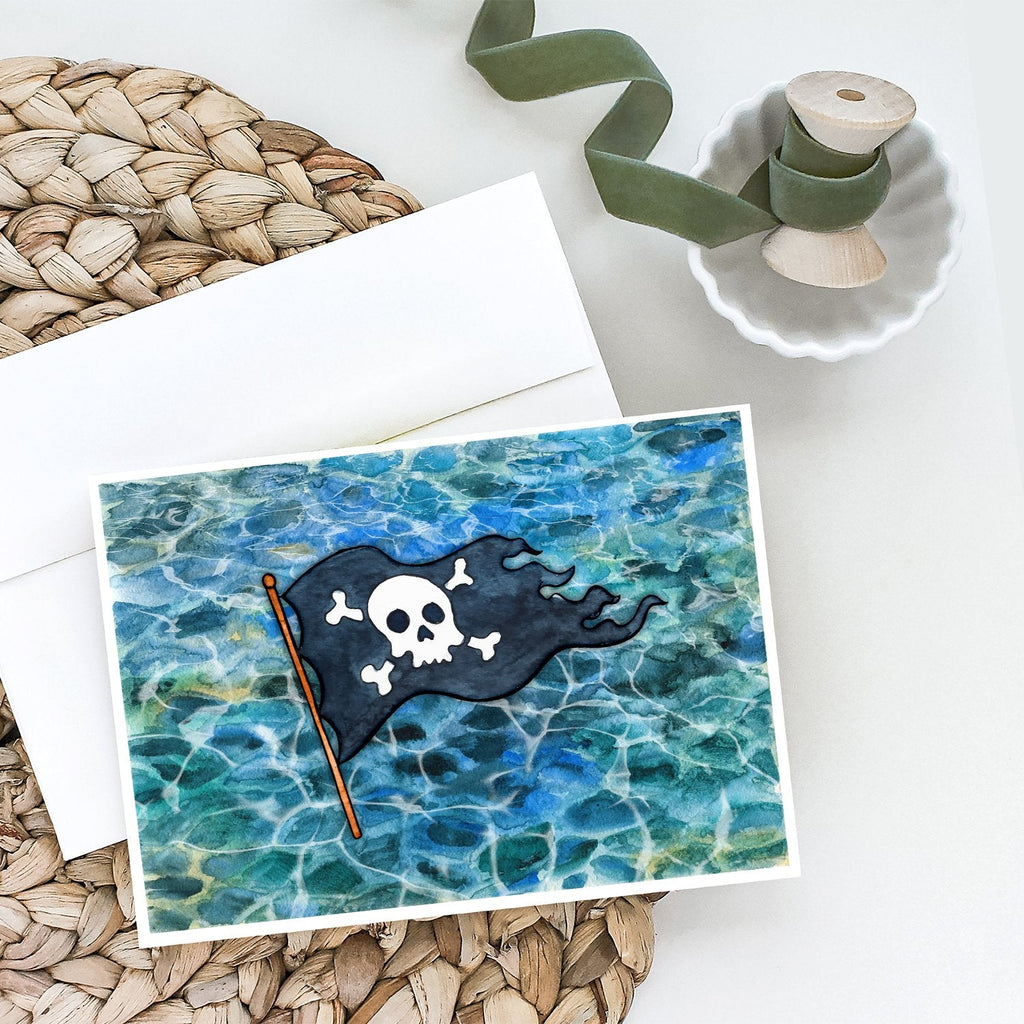 Pirate Flag Greeting Cards Pack of 8 Blank Cards with Envelopes Whimsical A7 Size 5x7