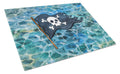 Pirate Flag Cutting Board Tempered Glass Kitchen Cutting Surface, Heat Resistant Chopping, Non-Slip Feet, Food Prep & Serving