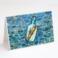 Message in a Bottle Greeting Cards Pack of 8 Blank Cards with Envelopes Whimsical A7 Size 5x7