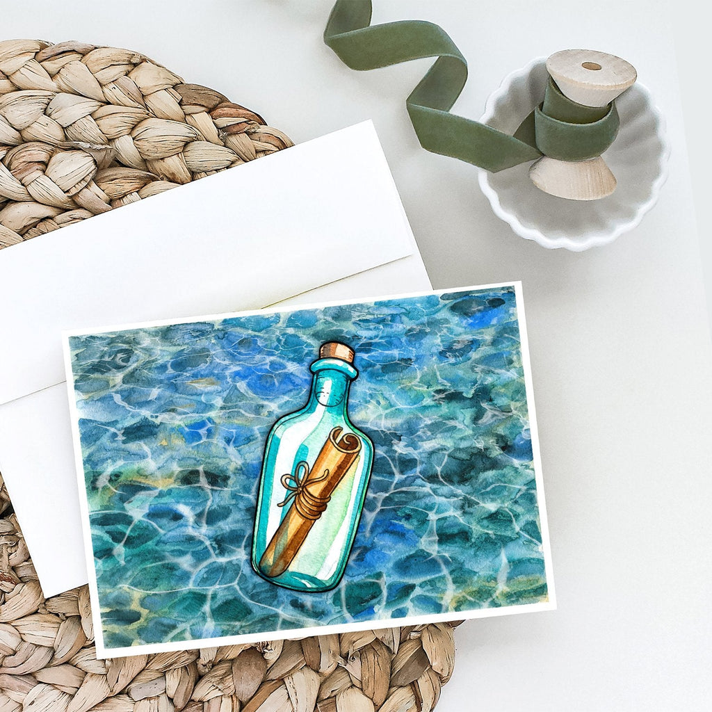 Message in a Bottle Greeting Cards Pack of 8 Blank Cards with Envelopes Whimsical A7 Size 5x7