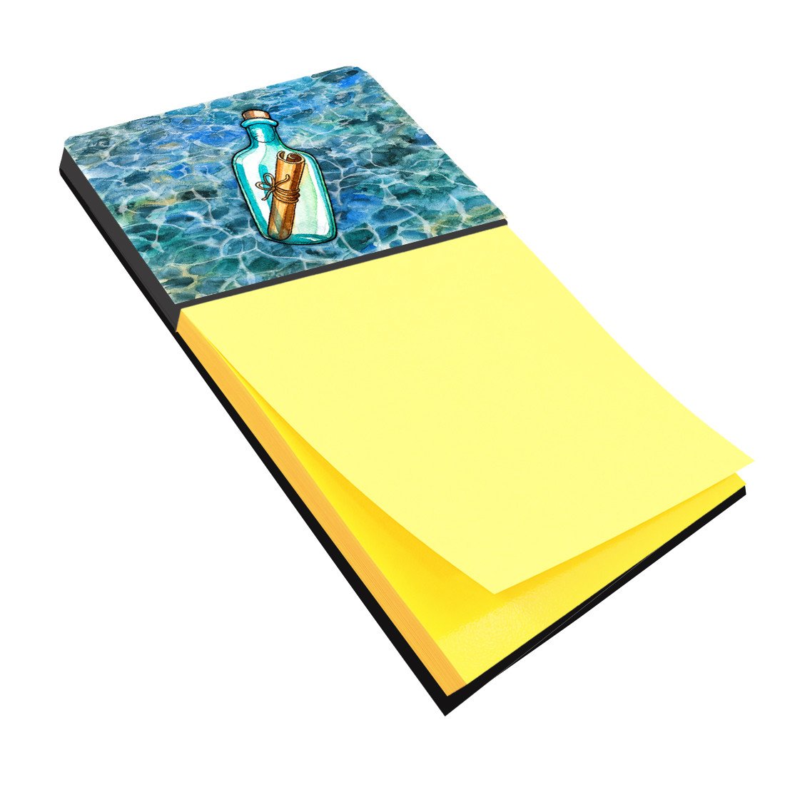 Message in a Bottle Watercolor Sticky Note Holder Refillable Dispenser Desk Accessory 3x3 Pad Gift