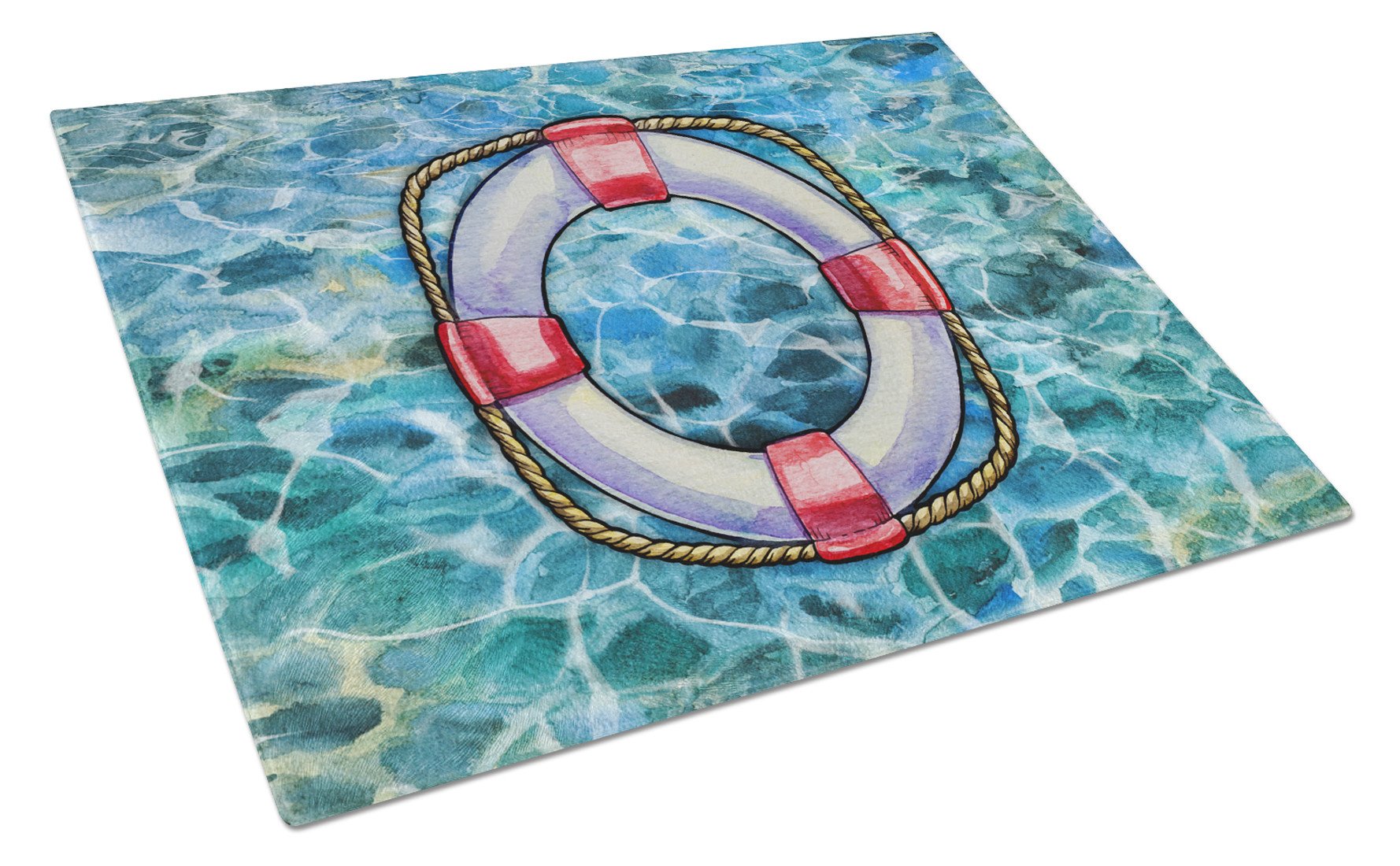 Life Saver Cutting Board Tempered Glass Kitchen Cutting Surface, Heat Resistant Chopping, Non-Slip Feet, Food Prep & Serving
