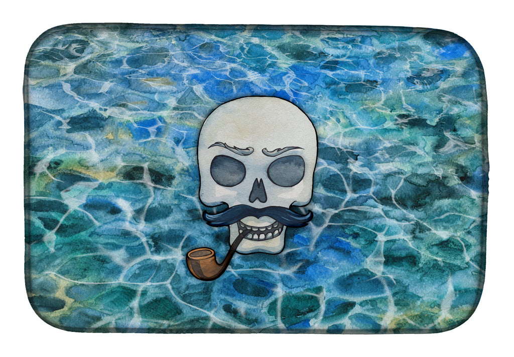Skeleton Skull Pirate Dish Drying Mat Absorbent Dish Drying Mat Pad for Kitchen Counter Dish Drainer Mat for Countertop, 14 x 21", Multicolor