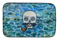 Skeleton Skull Pirate Dish Drying Mat Absorbent Dish Drying Mat Pad for Kitchen Counter Dish Drainer Mat for Countertop, 14 x 21", Multicolor