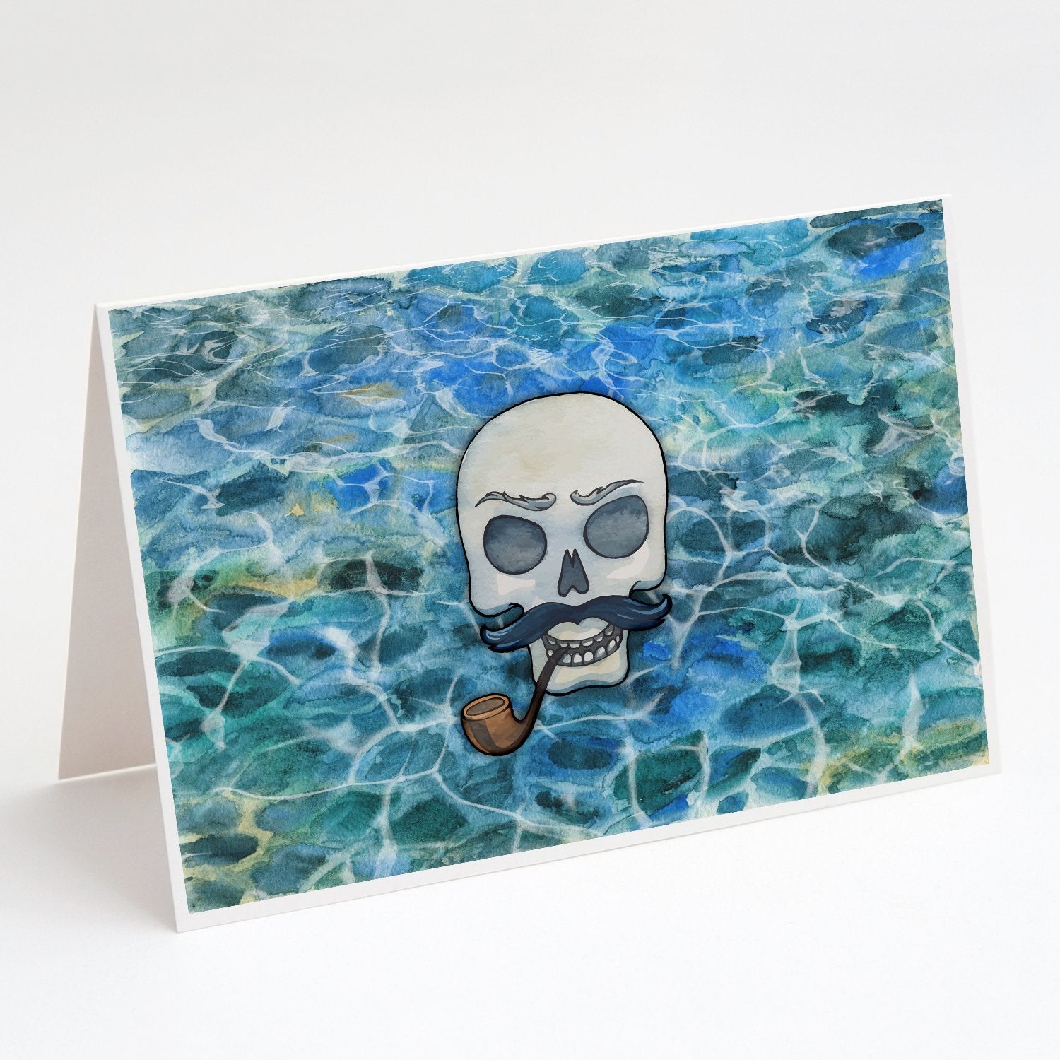 Skeleton Skull Pirate Greeting Cards Pack of 8 Blank Cards with Envelopes Whimsical A7 Size 5x7