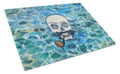 Skeleton Skull Pirate Cutting Board Tempered Glass Kitchen Cutting Surface, Heat Resistant Chopping, Non-Slip Feet, Food Prep & Serving