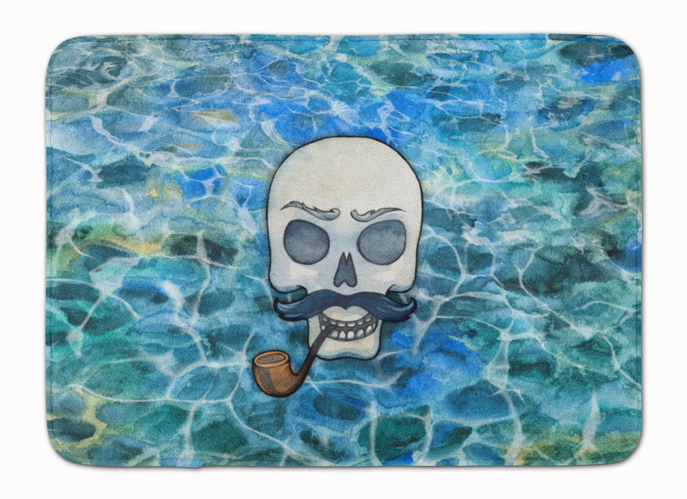 Skeleton Skull Pirate Memory Foam Kitchen Mat Machine Washable Anti-Fatigue Cushion Comfort Bath or Kitchen Rug